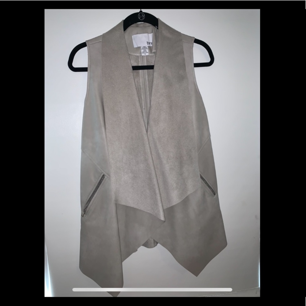 Tan leather/suede vest, NWOT